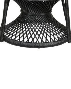 Sale Beliani Sedia Peacock EMMANUELLE Rattan Nero