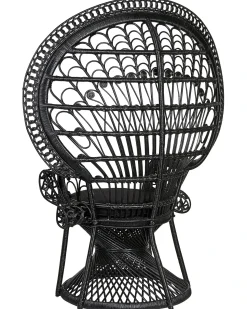 Sale Beliani Sedia Peacock EMMANUELLE Rattan Nero