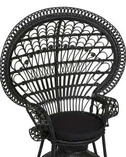 Sale Beliani Sedia Peacock EMMANUELLE Rattan Nero