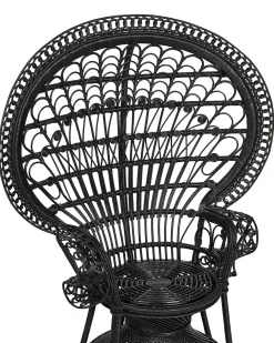 Sale Beliani Sedia Peacock EMMANUELLE Rattan Nero