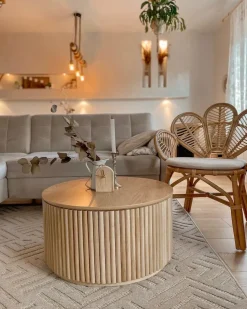 Clearance Beliani FLORENTINE Rattan Naturale Beige Marrone