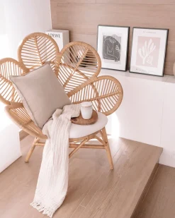 Clearance Beliani FLORENTINE Rattan Naturale Beige Marrone
