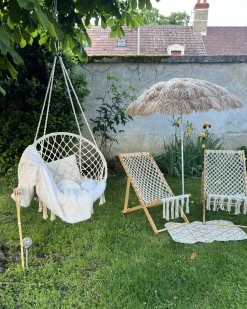 Best Beliani Sedia sospesa da fissare al soffitto GABELLA Cotone Bianco