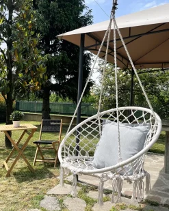 Best Beliani Sedia sospesa da fissare al soffitto GABELLA Cotone Bianco