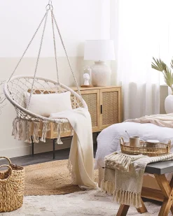 Best Beliani Sedia sospesa da fissare al soffitto GABELLA Cotone Bianco
