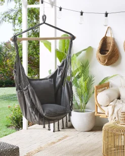 Discount Beliani Sedia sospesa da fissare al soffitto BONEA Cotone Grigio