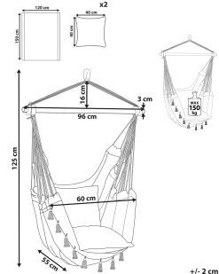 Outlet Beliani Sedia sospesa da fissare al soffitto VARENA Cotone Arancione Arancione Beige