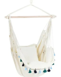 Best Beliani Sedia sospesa da fissare al soffitto VARENA Cotone Blu Beige Blu