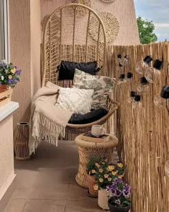 Clearance Beliani PINETO Rattan sintetico (PE) Naturale Marrone Nero