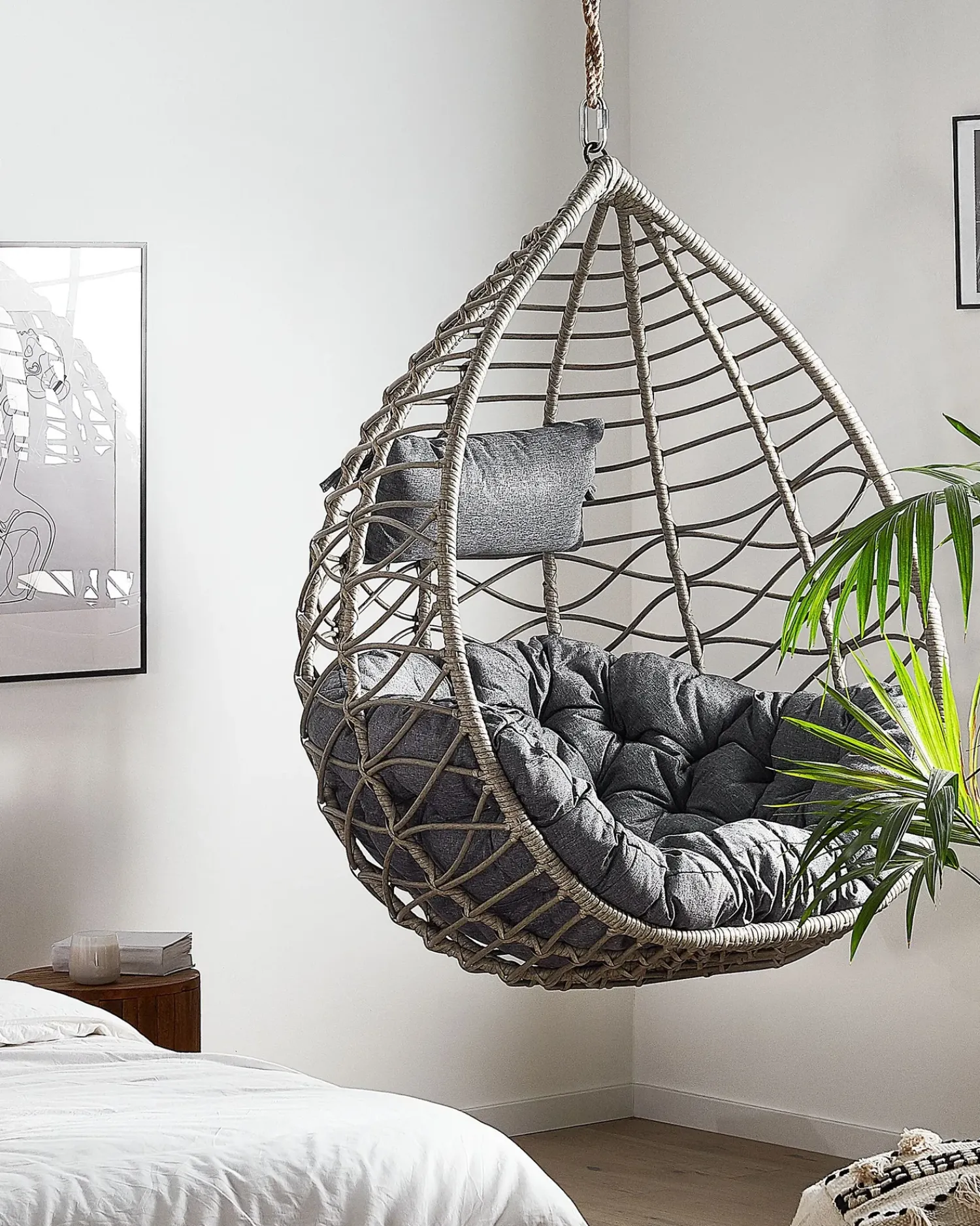 Clearance Beliani ARSITA Rattan sintetico (PE) Grigio Beige Grigio