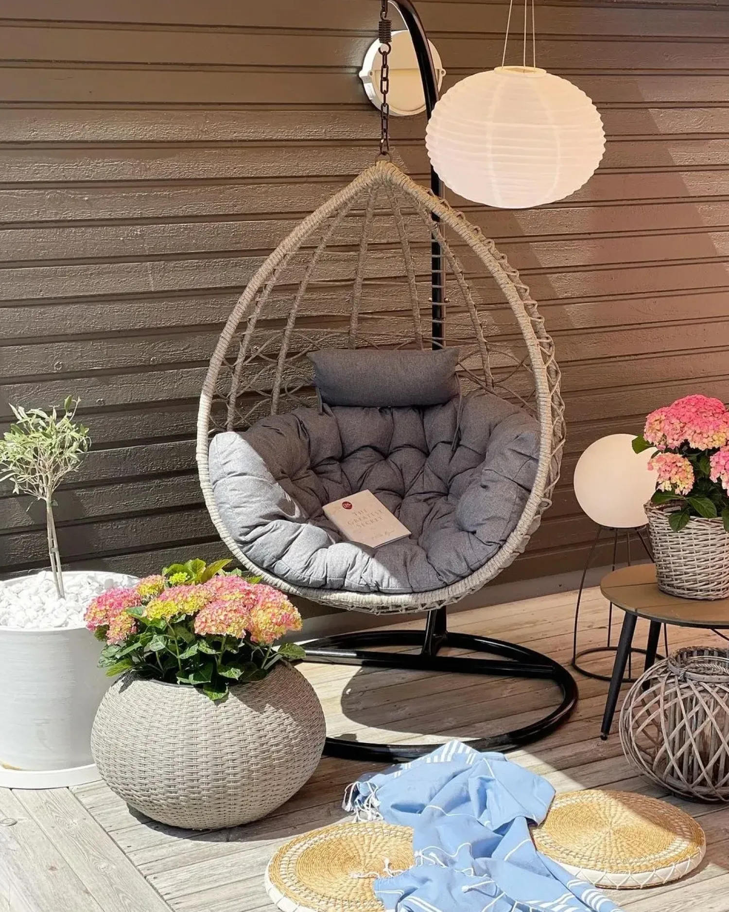 Clearance Beliani ARSITA Rattan sintetico (PE) Grigio Beige Grigio