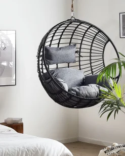 Outlet Beliani ASPIO Rattan sintetico (PE) Nero Grigio Nero