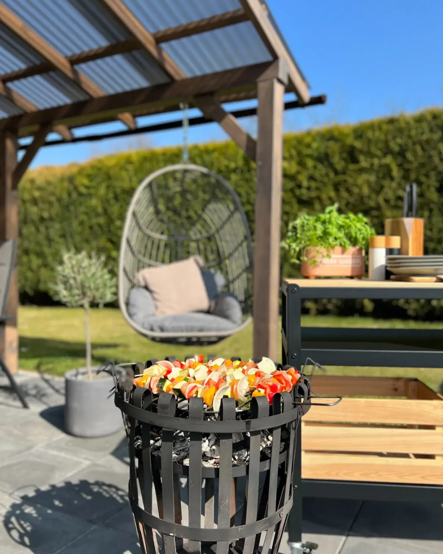 New Beliani CASOLI Rattan sintetico (PE) Grigio
