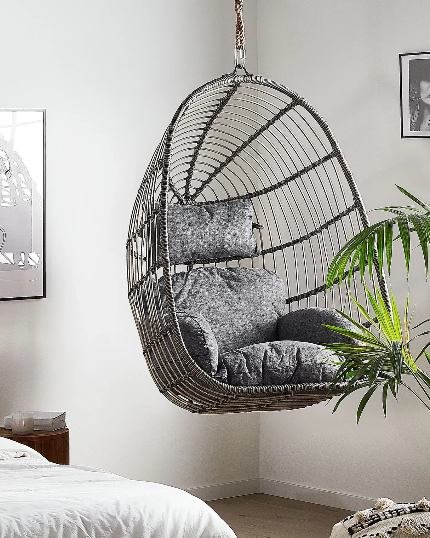 New Beliani CASOLI Rattan sintetico (PE) Grigio