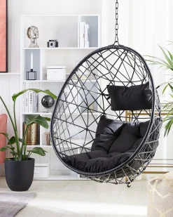 Hot Beliani ALATRI Rattan sintetico (PE) Nero Grigio Nero