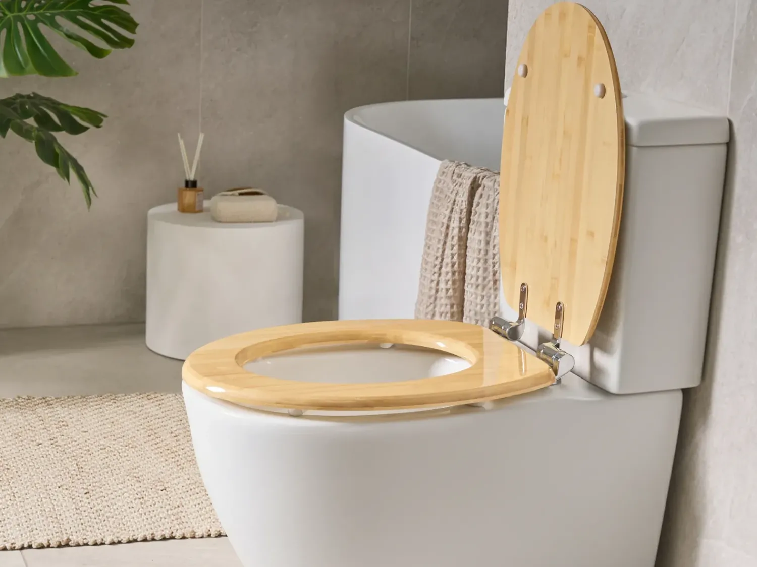 Hot Beliani Sedile per WC CUAREIM Soft Close Bambù chiaro Marrone
