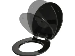 Clearance Beliani Sedile per WC INIRIDA Soft Close Fibra a media densità (MDF) Nero
