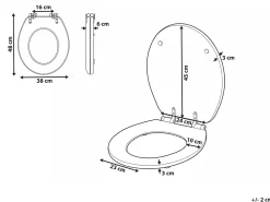 Clearance Beliani Sedile per WC INIRIDA Soft Close Fibra a media densità (MDF) Nero