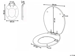 Clearance Beliani Sedile per WC MAZARUNI Soft Close Fibra a media densità (MDF) Bianco