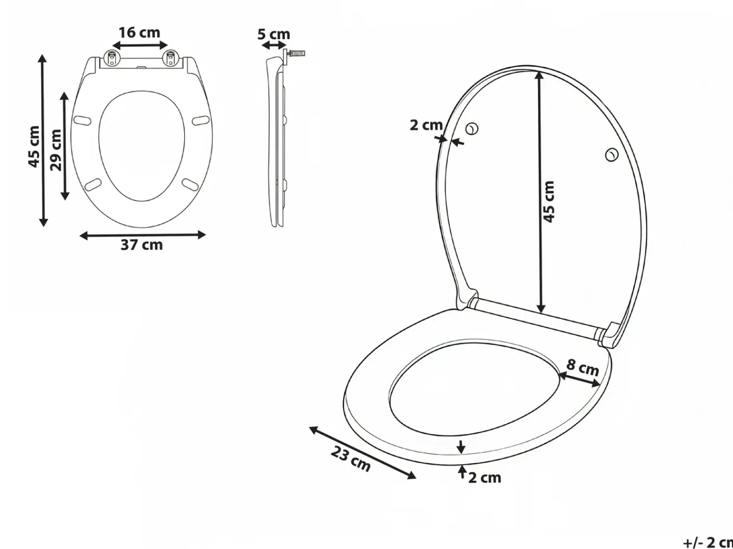 Clearance Beliani Sedile per WC PAPURI Soft Close Duroplastica Bianco