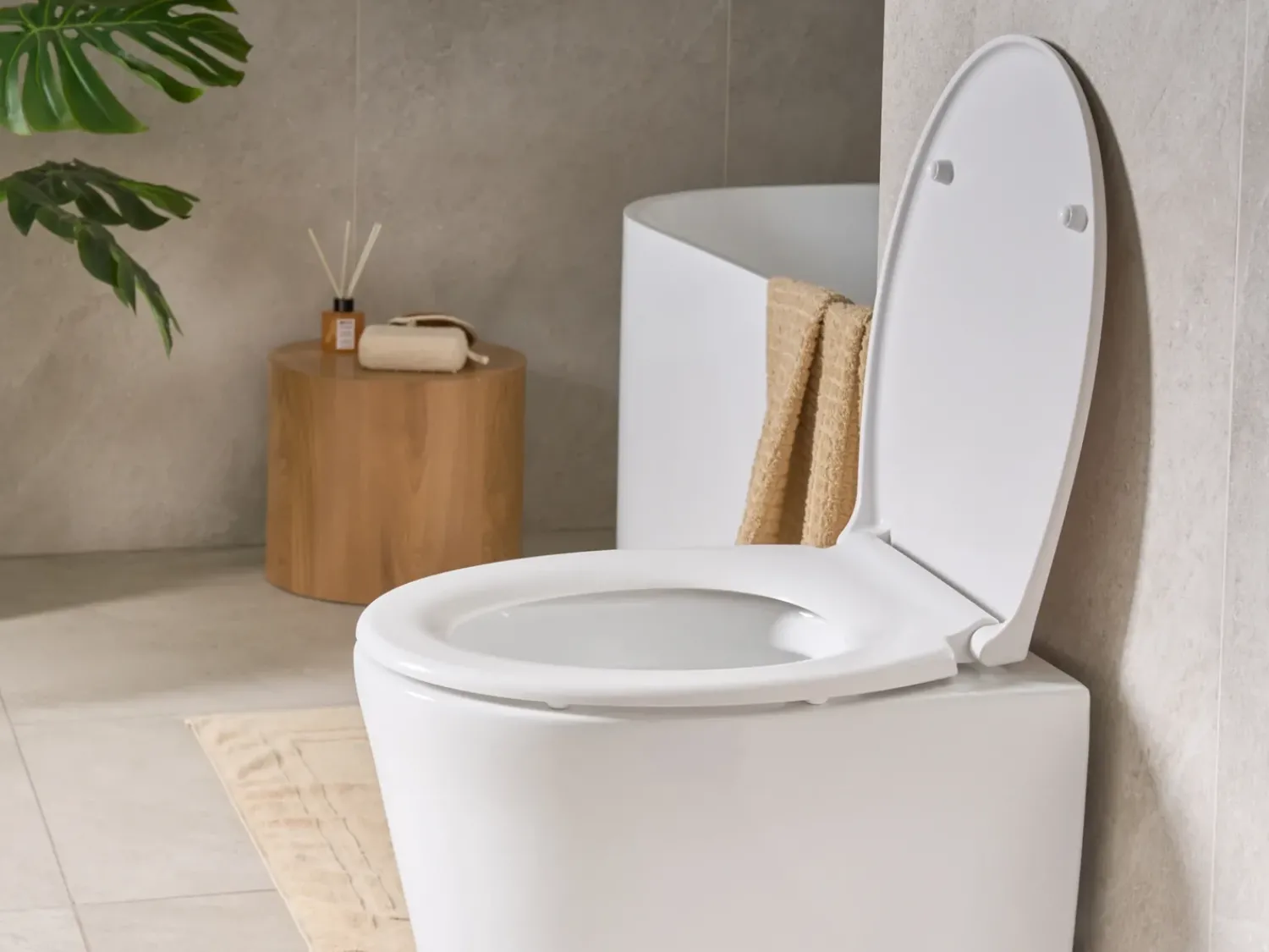 Clearance Beliani Sedile per WC PAPURI Soft Close Duroplastica Bianco