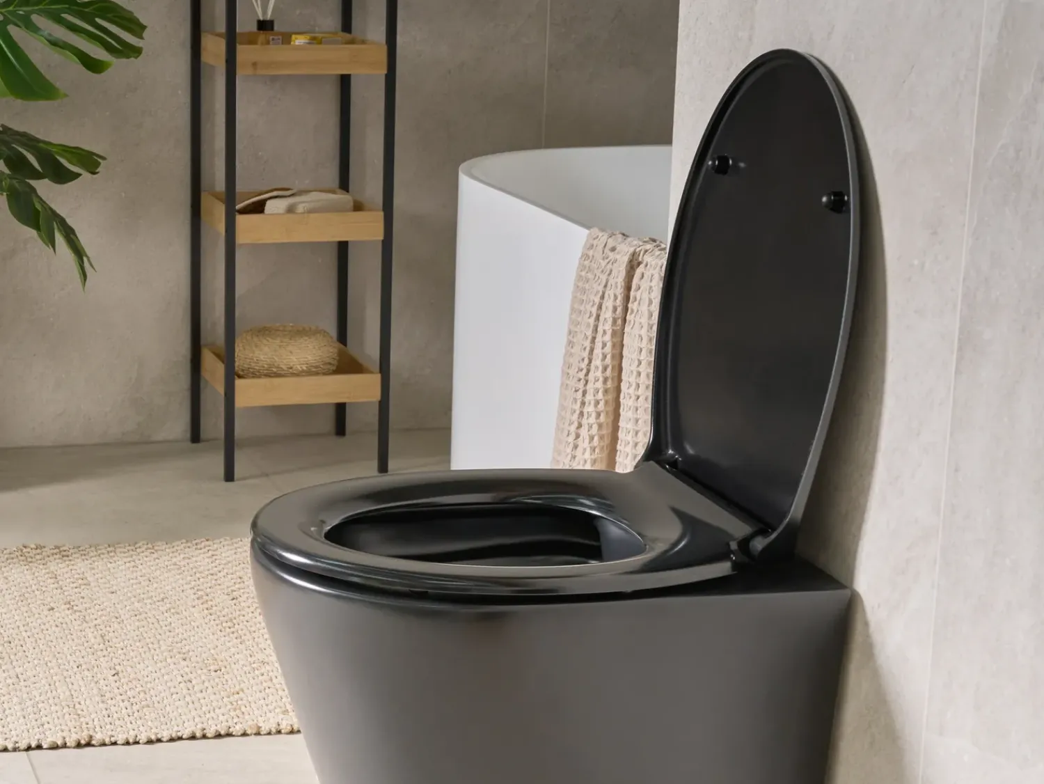 Hot Beliani Sedile per WC PAPURI Soft Close Duroplastica Nero