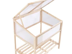 Online Beliani Serra da balcone ARANOVA Legno di abete Marrone chiaro 58 cm Trasparente Marrone