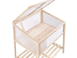 Online Beliani Serra da balcone ARANOVA Legno di abete Marrone chiaro 58 cm Trasparente Marrone