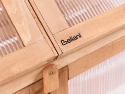 Hot Beliani Serra da balcone VOLVERA Legno di abete Marrone chiaro 49 cm Trasparente Marrone