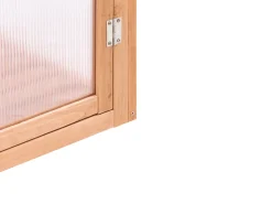 Hot Beliani Serra da balcone VOLVERA Legno di abete Marrone chiaro 49 cm Trasparente Marrone