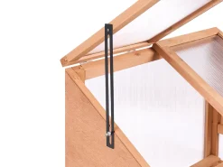 Hot Beliani Serra da balcone VOLVERA Legno di abete Marrone chiaro 49 cm Trasparente Marrone