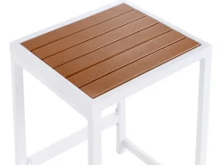 Hot Beliani Set bar da giardino 2 posti AVETRANA Metallo Marrone/Bianco Bianco Marrone