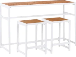 Hot Beliani Set bar da giardino 2 posti AVETRANA Metallo Marrone/Bianco Bianco Marrone