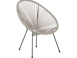 Outlet Beliani ACAPULCO II Rattan sintetico (PE) Grigio chiaro Grigio Nero