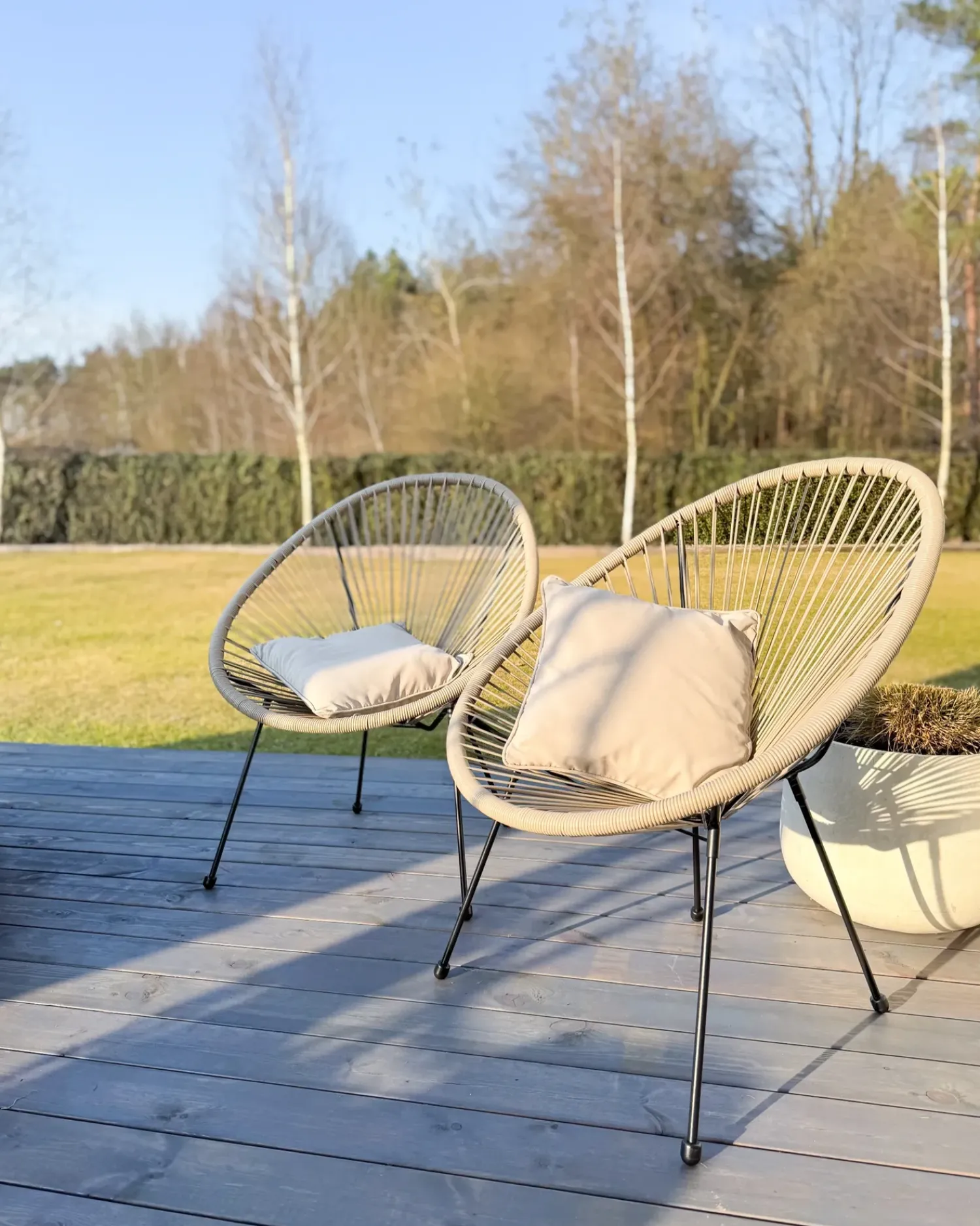 Outlet Beliani ACAPULCO II Rattan sintetico (PE) Grigio chiaro Grigio Nero