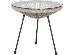 Outlet Beliani ACAPULCO II Rattan sintetico (PE) Grigio chiaro Grigio Nero