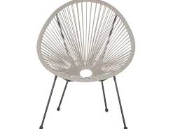 Outlet Beliani ACAPULCO II Rattan sintetico (PE) Grigio chiaro Grigio Nero