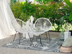Discount Beliani ACAPULCO II Rattan sintetico (PE) Bianco Bianco Nero