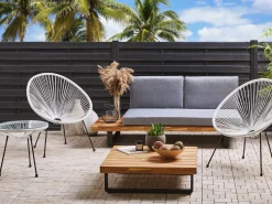 Discount Beliani ACAPULCO II Rattan sintetico (PE) Bianco Bianco Nero