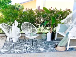 Discount Beliani ACAPULCO II Rattan sintetico (PE) Bianco Bianco Nero
