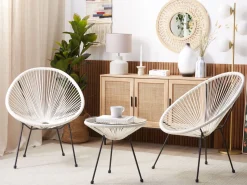 Discount Beliani ACAPULCO II Rattan sintetico (PE) Bianco Bianco Nero