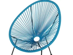 Outlet Beliani ACAPULCO II Rattan sintetico (PE) Blu Blu Nero