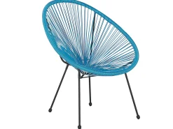 Outlet Beliani ACAPULCO II Rattan sintetico (PE) Blu Blu Nero