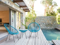 Outlet Beliani ACAPULCO II Rattan sintetico (PE) Blu Blu Nero