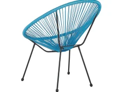 Outlet Beliani ACAPULCO II Rattan sintetico (PE) Blu Blu Nero