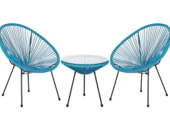 Outlet Beliani ACAPULCO II Rattan sintetico (PE) Blu Blu Nero