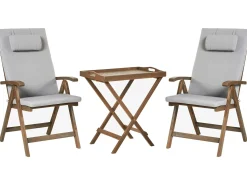 Discount Beliani AMANTEA PREMIUM Legno d'acacia Grigio chiaro Marrone Grigio