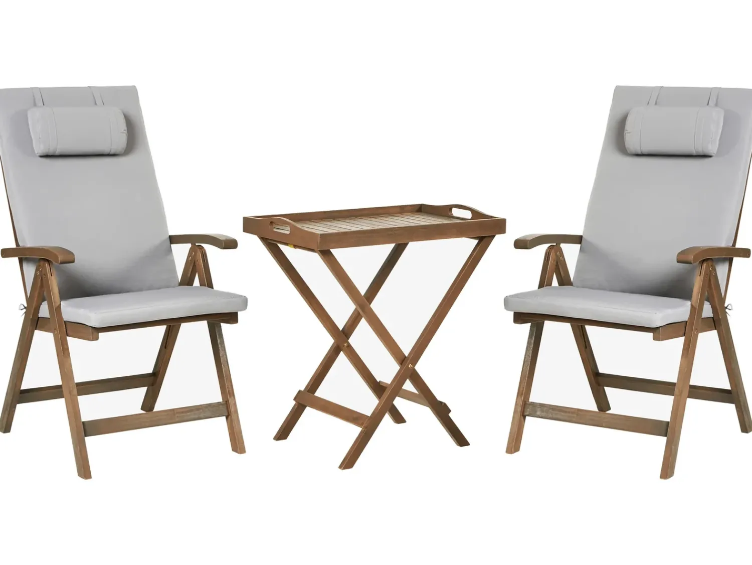 Discount Beliani AMANTEA PREMIUM Legno d'acacia Grigio chiaro Marrone Grigio