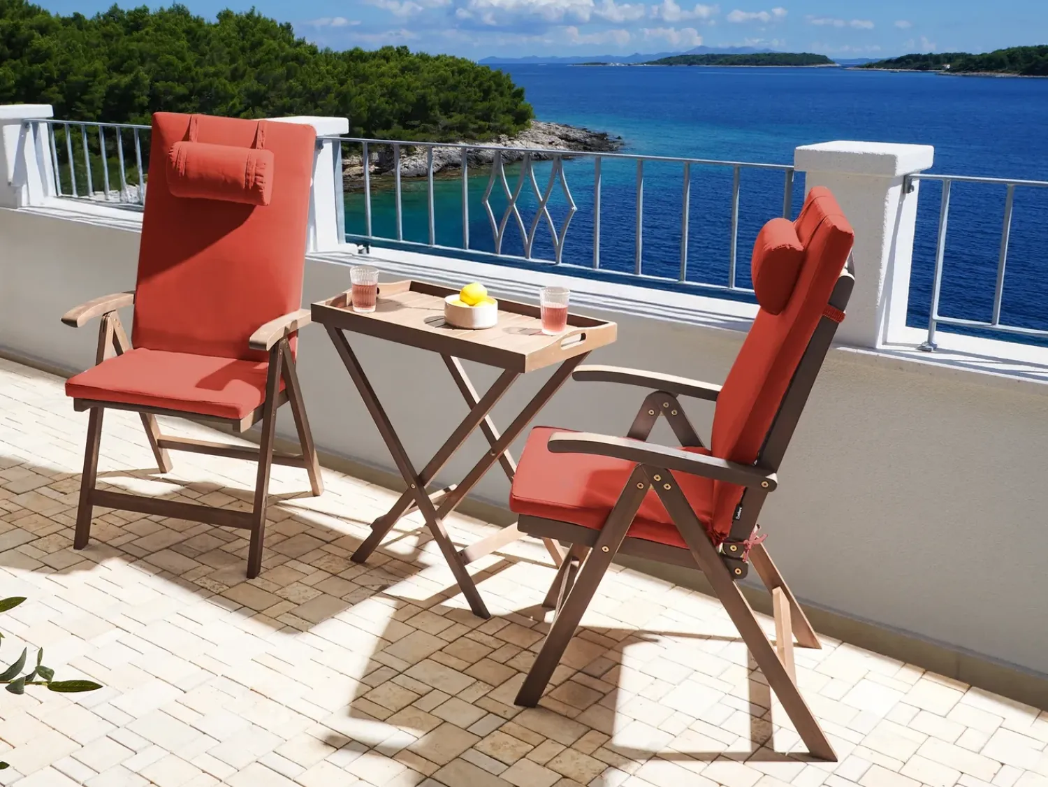 Clearance Beliani AMANTEA PREMIUM Legno d'acacia Rosso Rosso Marrone