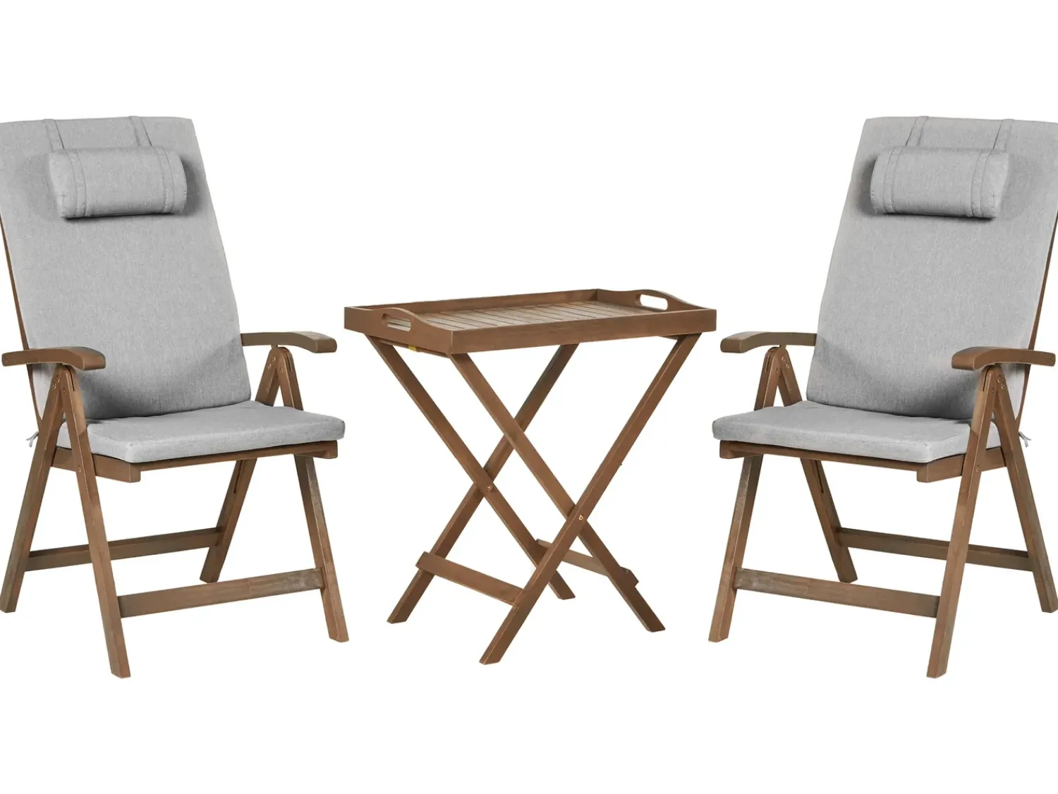 Online Beliani AMANTEA PREMIUM Legno d'acacia Grigio melange Marrone Grigio